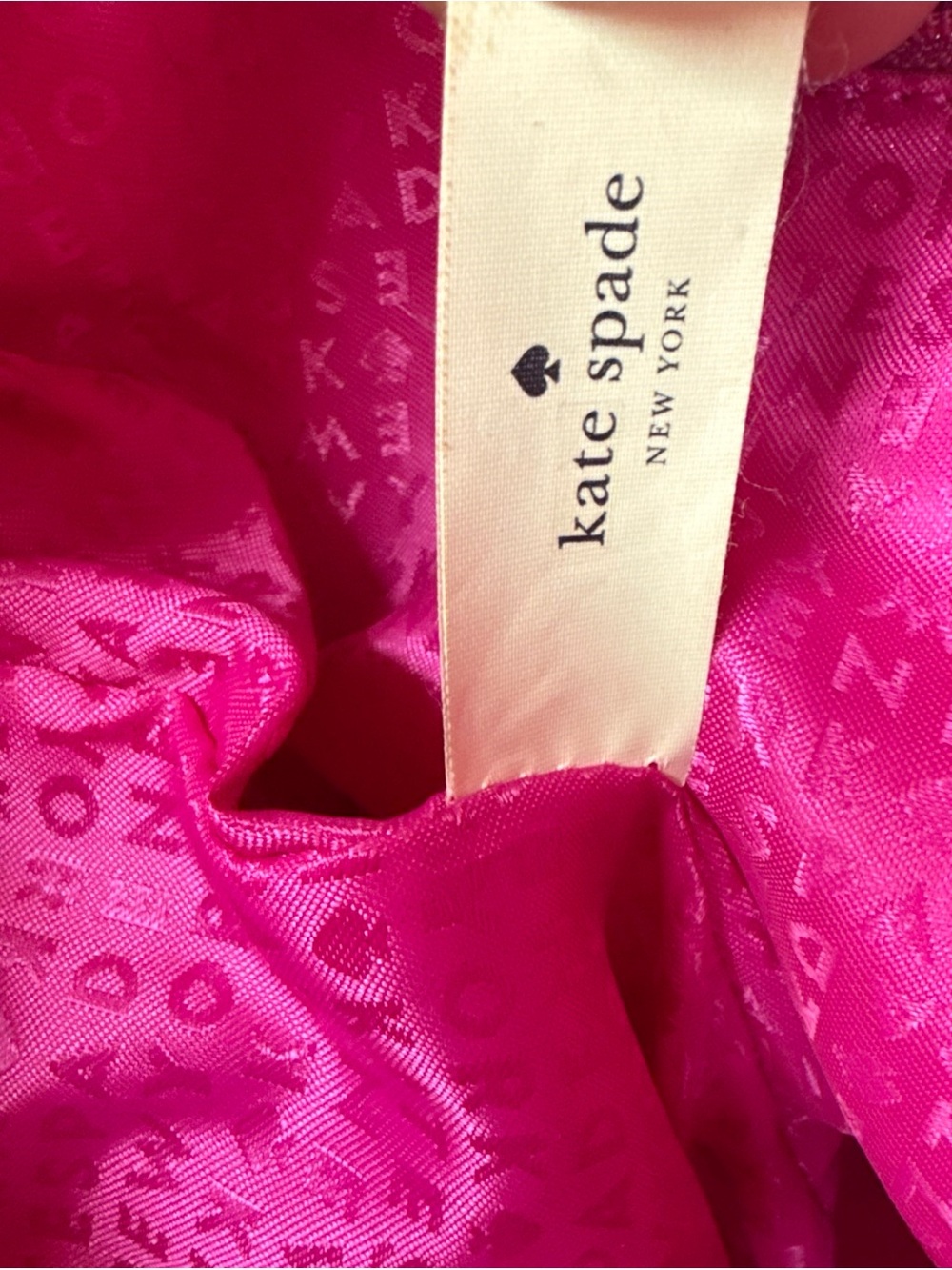 Kate Spade Zippered Tote Bag Large 13” Polyvinyl Leather Trim Pink Plaid Handbag - Picture 7 of 13